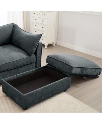 L-Shaped Sectional Sofa with Ottoman