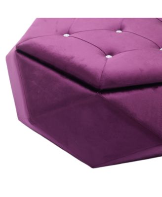  Velvet Diamond Tufted Storage Ottoman - Footrest/Seating