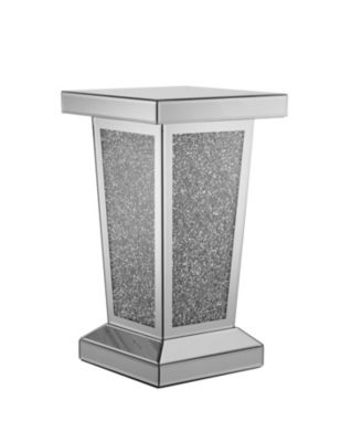 Mirrored Crystal End Table - Modern Accent Side Table
