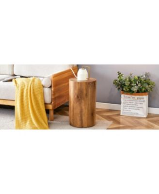 Patterned Cylindrical Table - Versatile for Dining, Coffee, or Desk Use