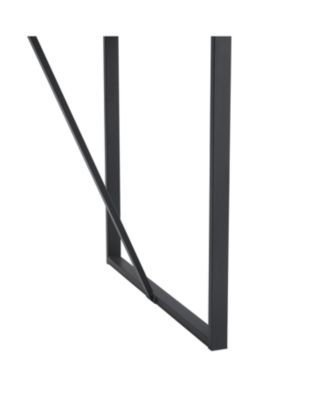 Minimalist Retro Dining Table - Textured Top, Black Metal Legs