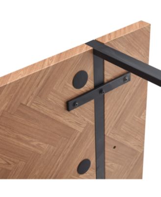 Minimalist Retro Dining Table - Textured Top, Black Metal Legs