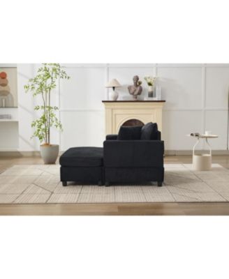 Chaise Lounge Sofa Bed with Ottoman & Pillows