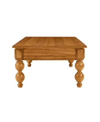 Wooden Coffee Table with Drawer & Gourd Legs (Natural)