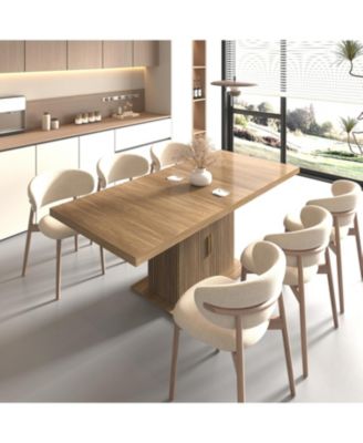 Seats 6-10 Expandable Dining Table with Storage