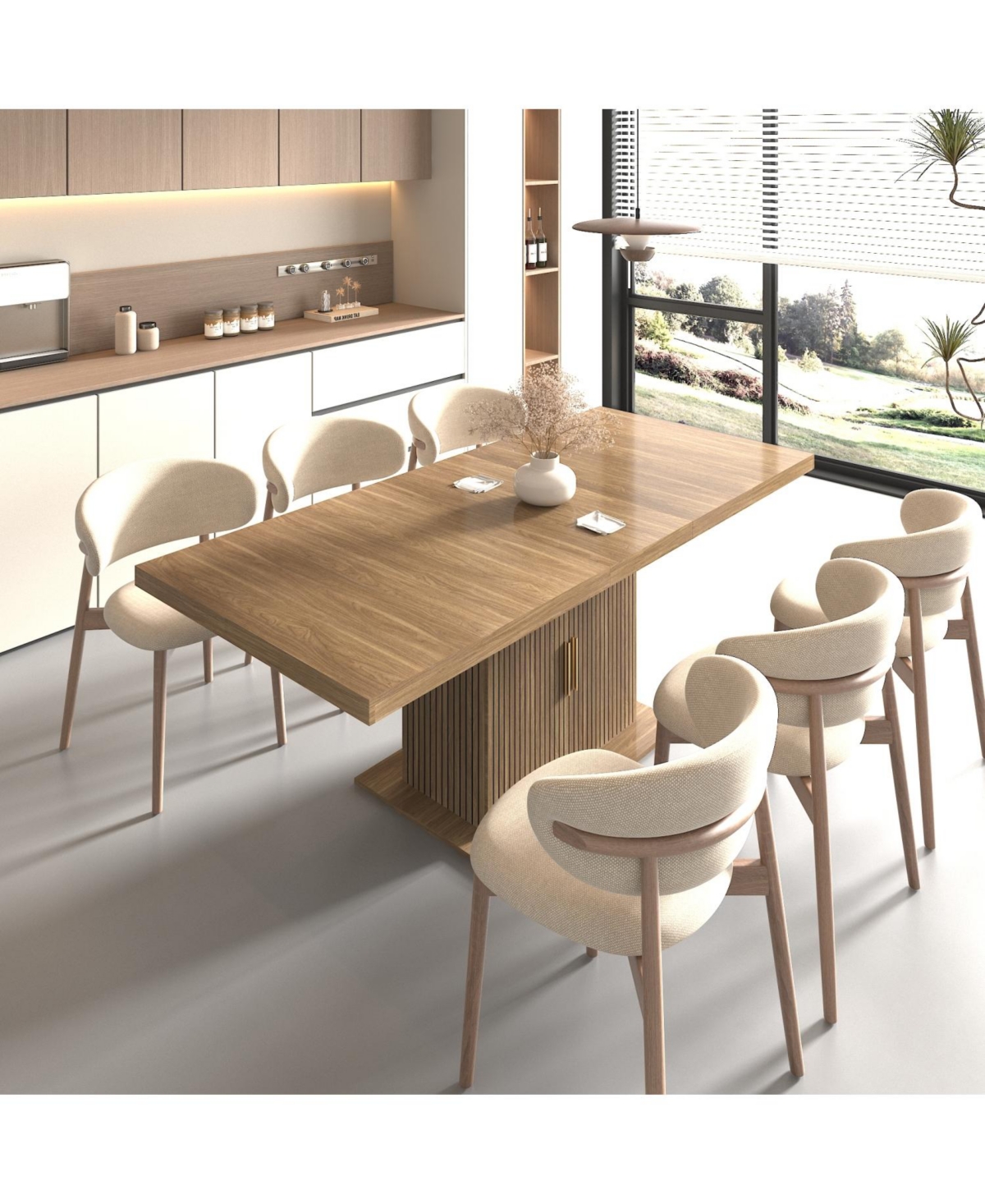 Streamdale Furniture Seats 6-10 Expandable Dining Table with Storage