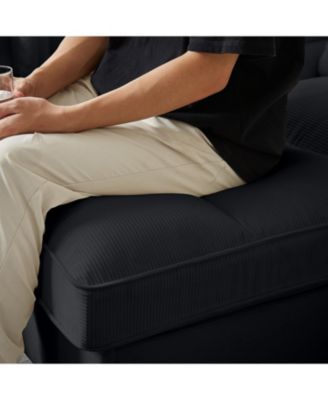 Corduroy Sectional Sofa Bed w/Storage, U-Shape, 4-Seater, Cup Holders