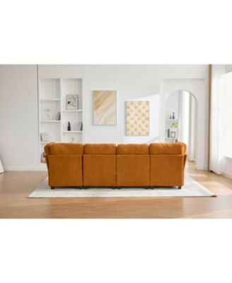 Modular Sectional Sofa- Convertible 6-Seat Couch with Chaise & Ottoman