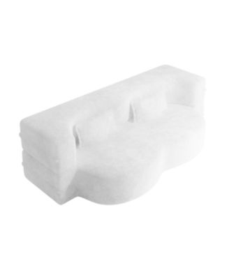 Convertible Teddy Fabric Foam Sleeper Sofa Bed with 2 Pillows