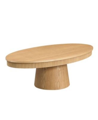 Modern Oval Drum Coffee Table - 47.24 Inch, Natural