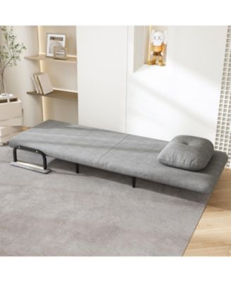 Folding Sofa Bed Chair - 5-Position Adjustable Backrest (Grey