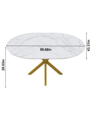 Round Extendable Dining Table, Carbon Steel Base (4-6 Seater)