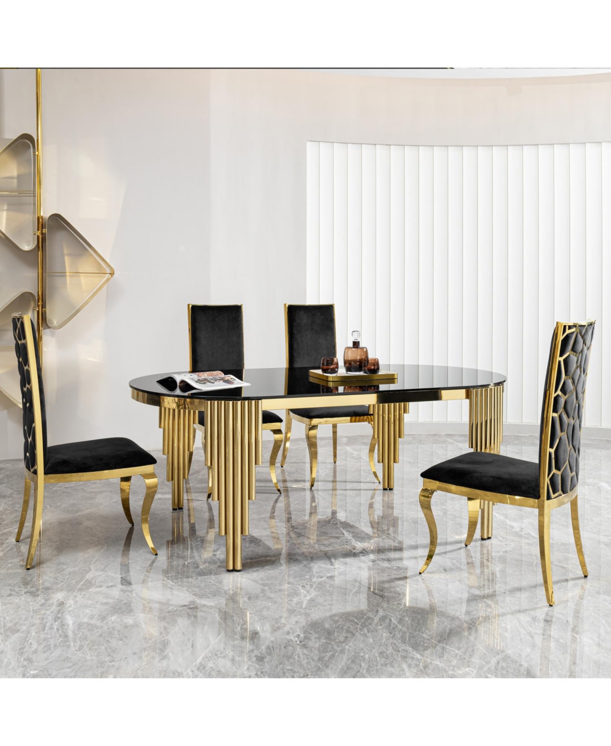 Streamdale Furniture Streamdale Glass Top Oval Dining Table