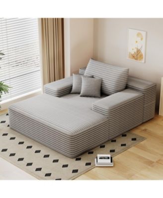 Chaise Lounge Chair Indoor Oversized Sofa Bed Sleeper Couch Plush Faux Fur