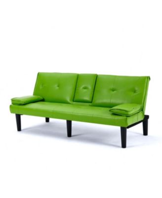 67" PVC Sofa Bed - Foldable with Cup Holder