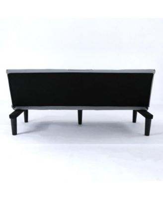67" PVC Sofa Bed with Foldable Design & Cup Holders