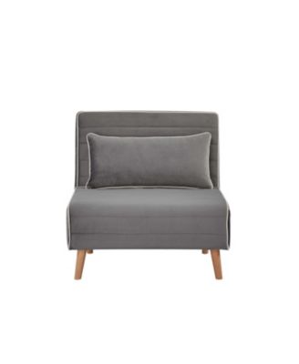 Streamdale Modern Velvet Foldable Sofa Bed Set, Grey