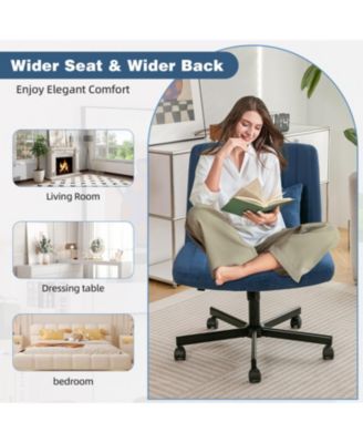 Streamdale Modern Linen Blue Criss Cross Office Chair - Product Details