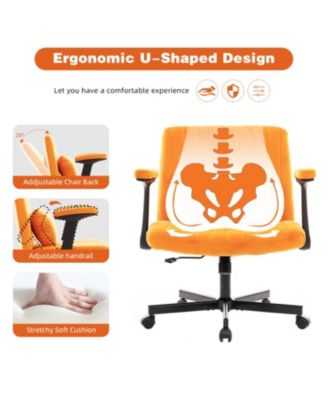  Orange Velvet Criss Cross Office Chair