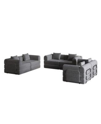 + 6-Seater + Chenille + Convertible with Storage + Sofa Bed