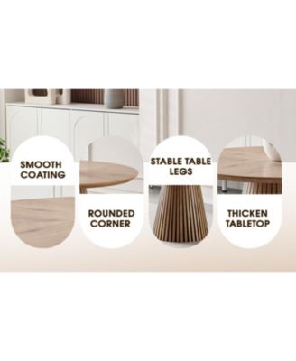 Modern Round Wooden Dining Table - Space Saving