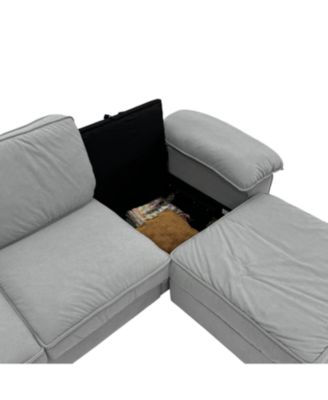 L-Shaped Sectional Sofa with Hidden Storage