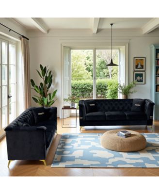 Sofa Set Velvet Tufted Modern Comfort & Style