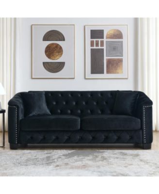 3-seater + 2-seater Combination sofa.Velvet black