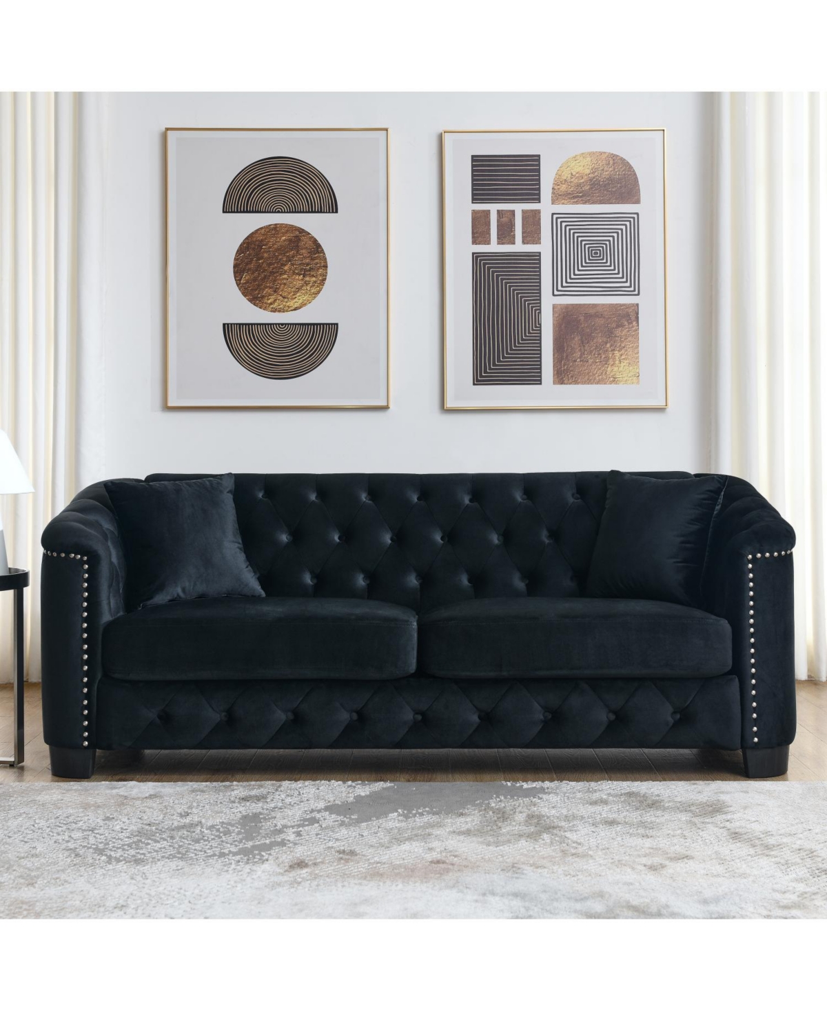 Streamdale Furniture 3-seater + 2-seater Combination sofa.Velvet black