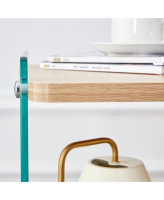 3-Layer Bedside Cabinet with Glass Panels