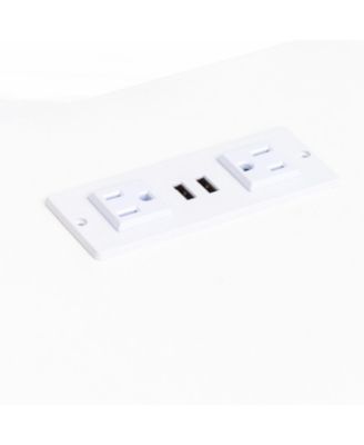 180 Wall Mounted Floating 80" TV Stand with 20 Color LEDs and Charging Station