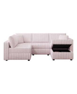 Soft U-Shaped Sofa for 4 with Matching Ottoman.