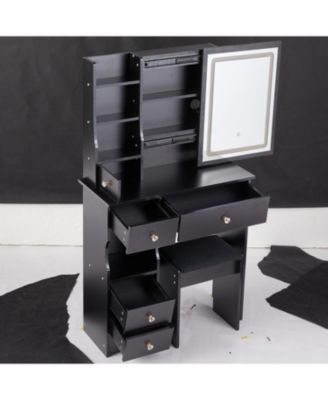 Compact Vanity Table with Touch Control LED Mirror (EPA, GCC, UL Certified