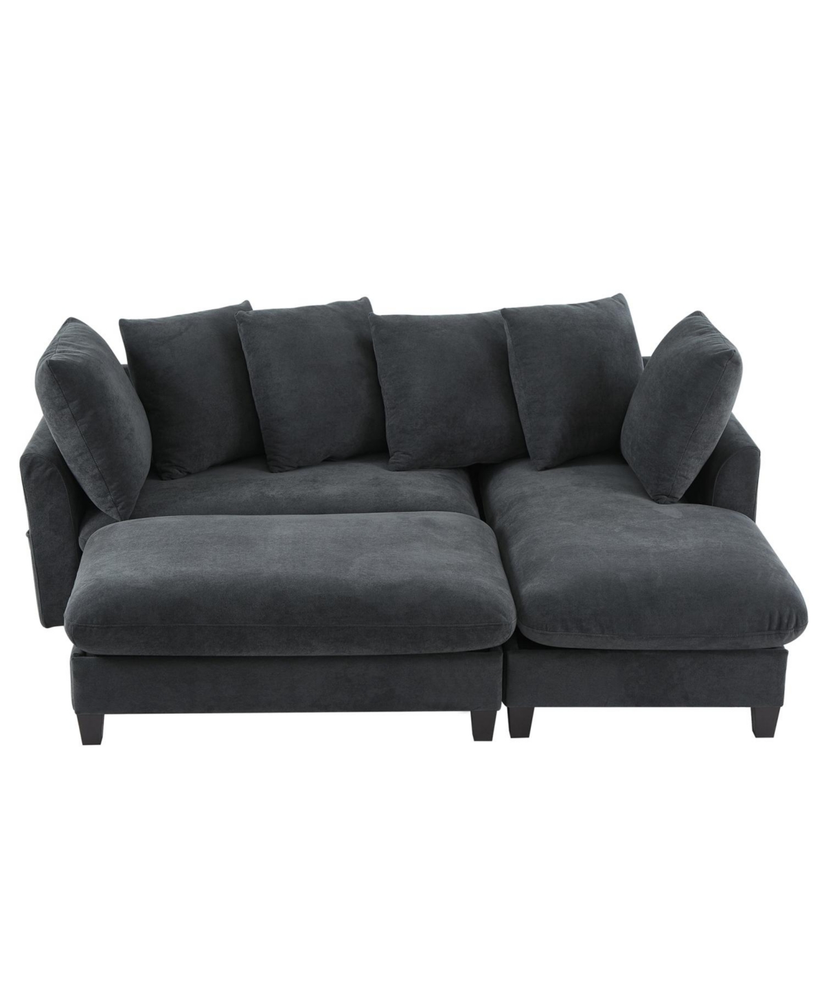 Streamdale Furniture 83" Sectional Sofa with Storage Ottoman & Pillows