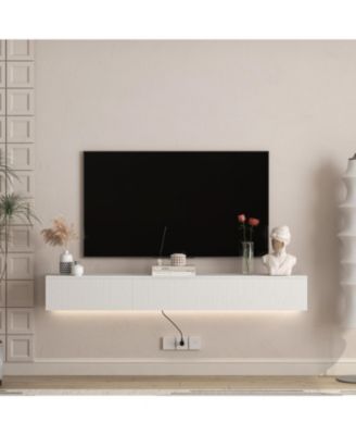 Floating TV Stand Wall Mounted LED 69" Modern Entertainment Center