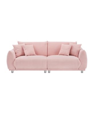 Pink Teddy Fleece Sofa with Pillows