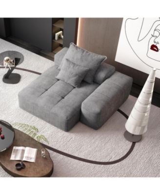 Modern Chenille Modular Sectional Sofa with Pillows