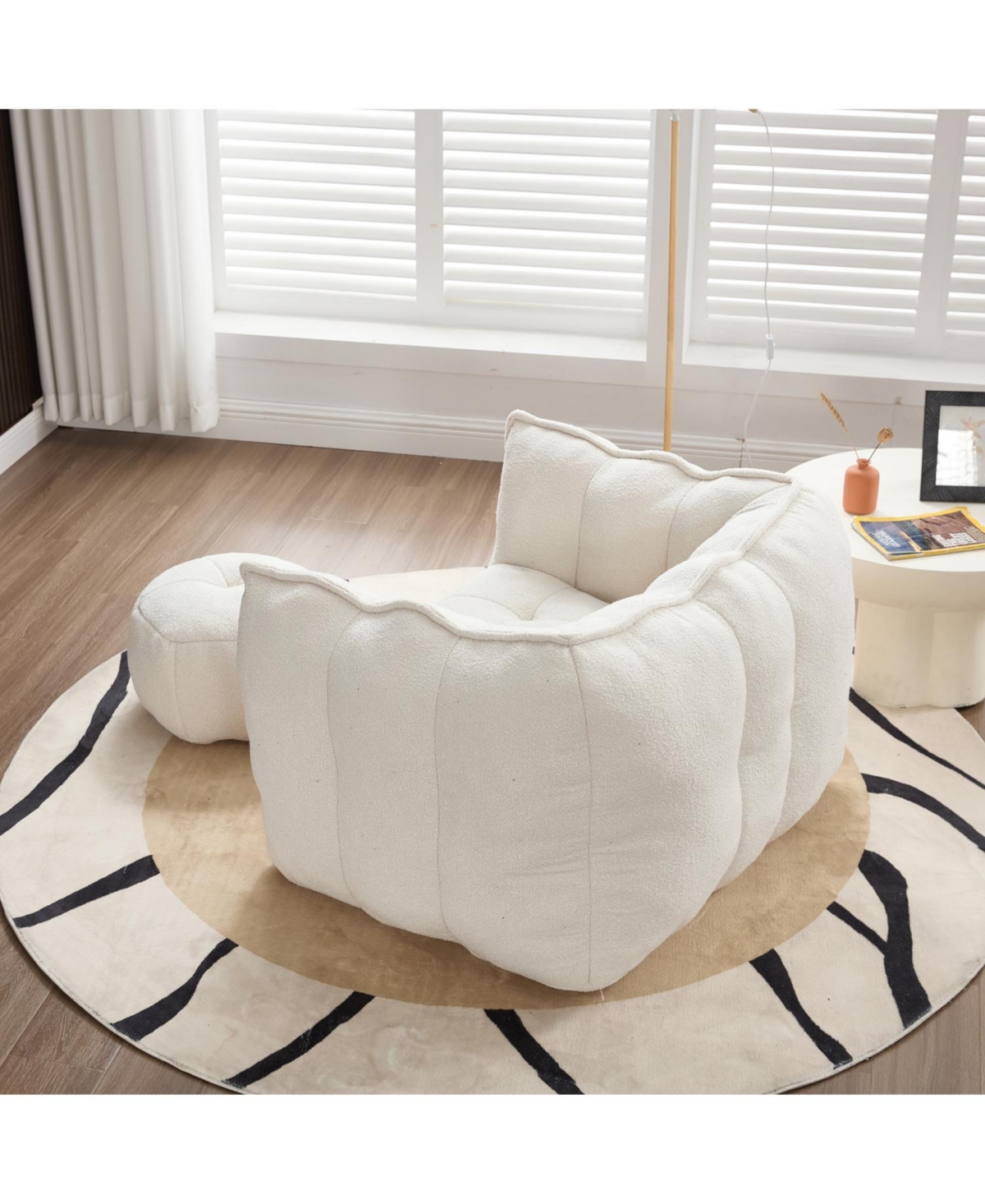 Streamdale Furniture Soft Bean Bag Chair with Footstool