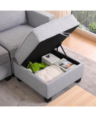 Convertible Modular Sectional Sofa with Storage & Reversible Chaise