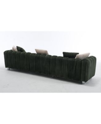 114" Corduroy Sofa with Ottoman