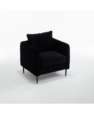 Velvet Accent Chair with Metal Legs