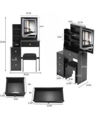 LED Mirror Vanity Table with Stool