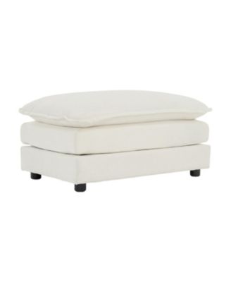 Chenille Ottoman/Footrest - White Chenille