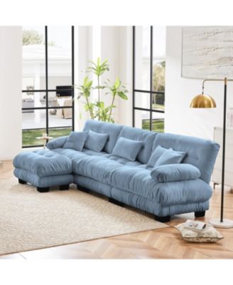 Luxury Modular Sectional Sofa - Chenille Blue