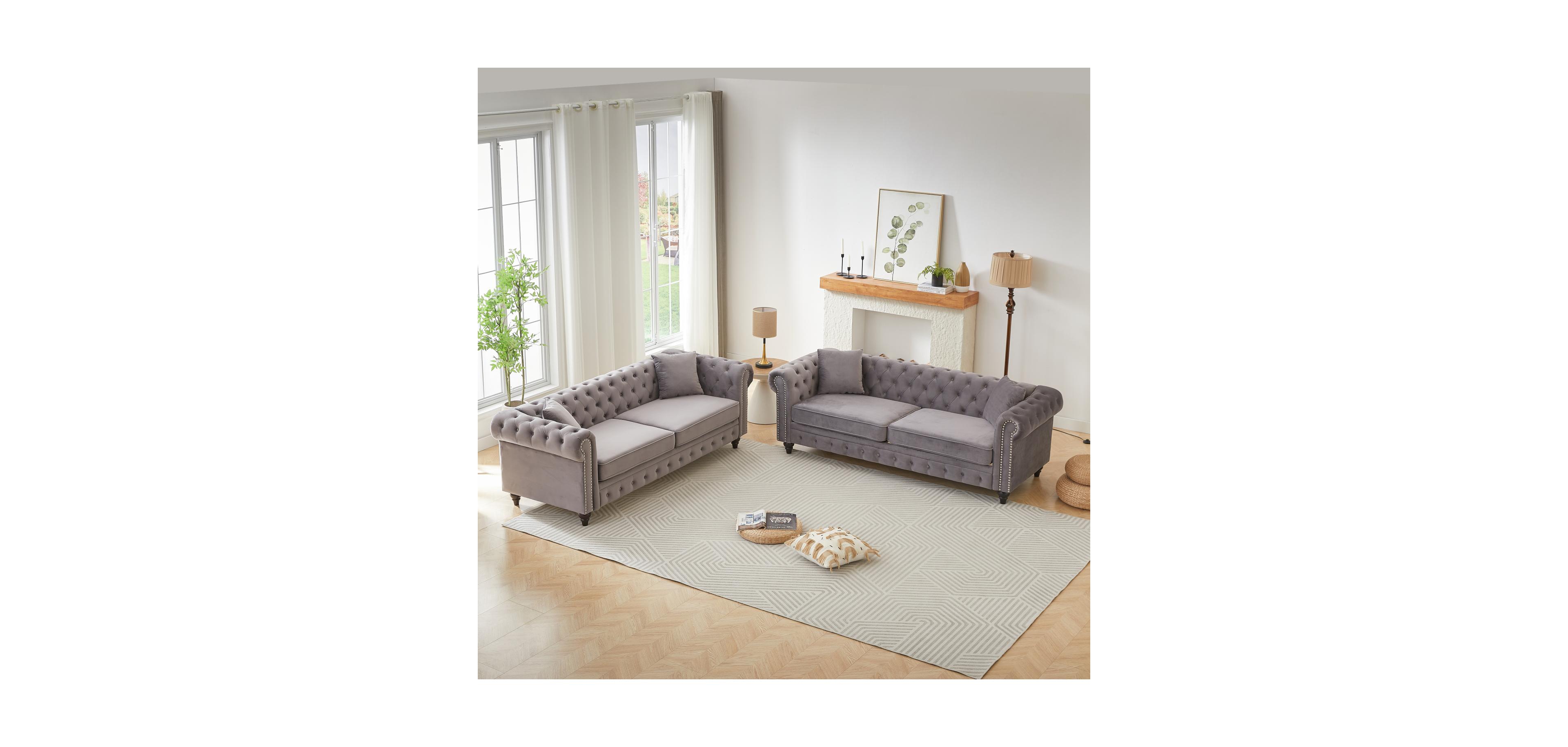 Streamdale Furniture Modern 6-Seat Sofa with Wood Frame & Cushions