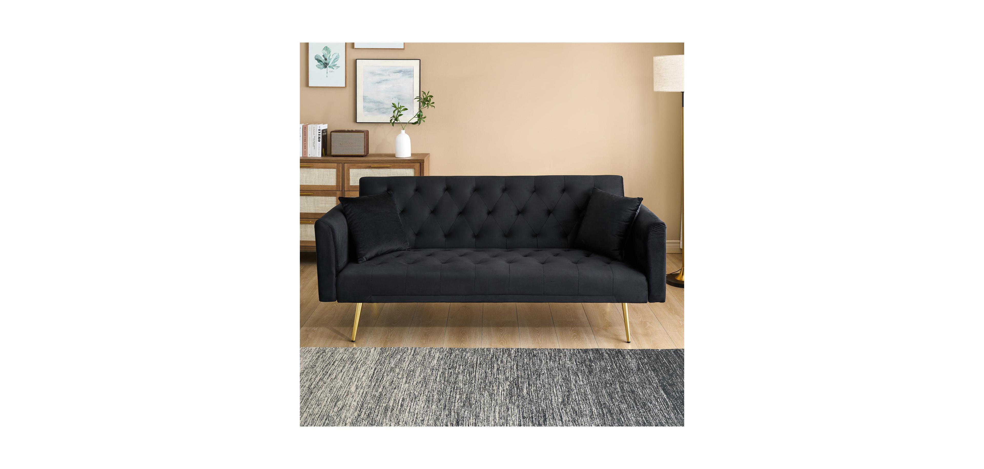 Streamdale Furniture Velvet Foldable Sofa (71-inch) - Retro Style for Small Spaces