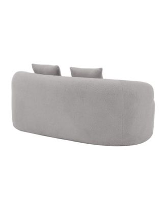 Curved Loveseat Sofa, Small Space Couch with 2 Pillows