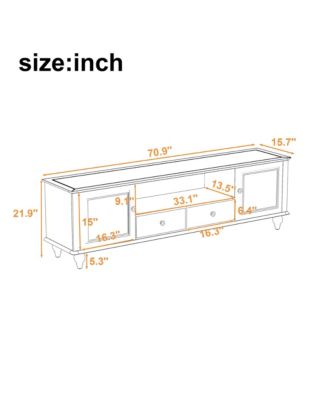 70.9" Modern TV Stand - Entertainment Center with Storage