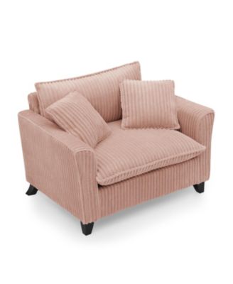 Pink Lazy Sofa Chair with Backrest & Armrests