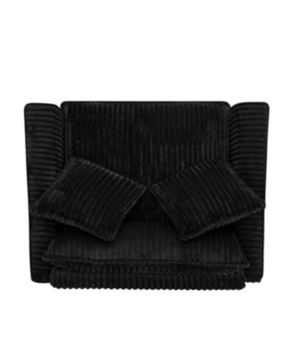 Black Corduroy Tufted Accent Chair